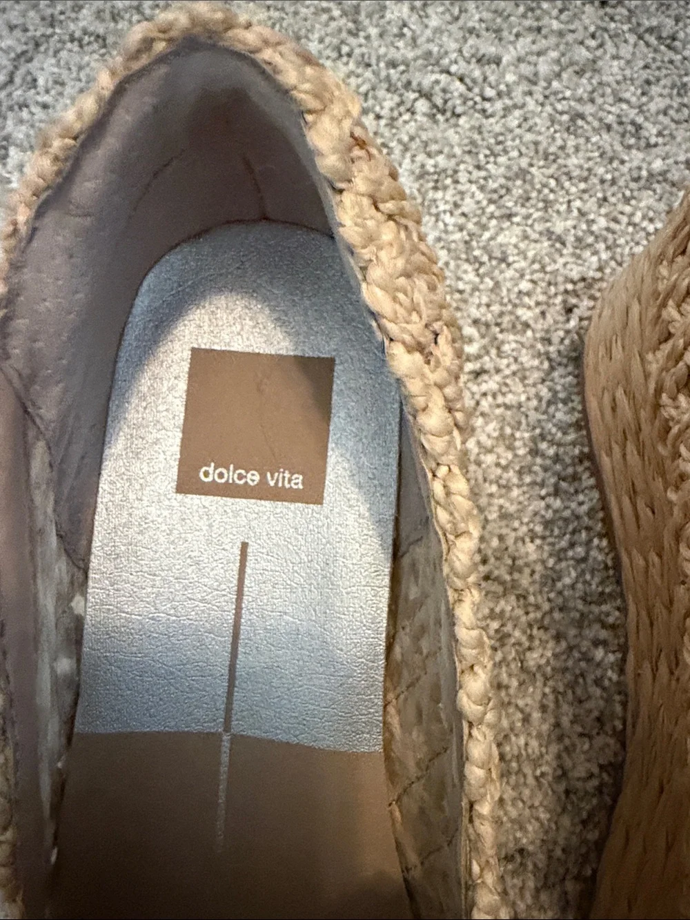 Dolce Vita Natural Raffia Woven Platform Loafers